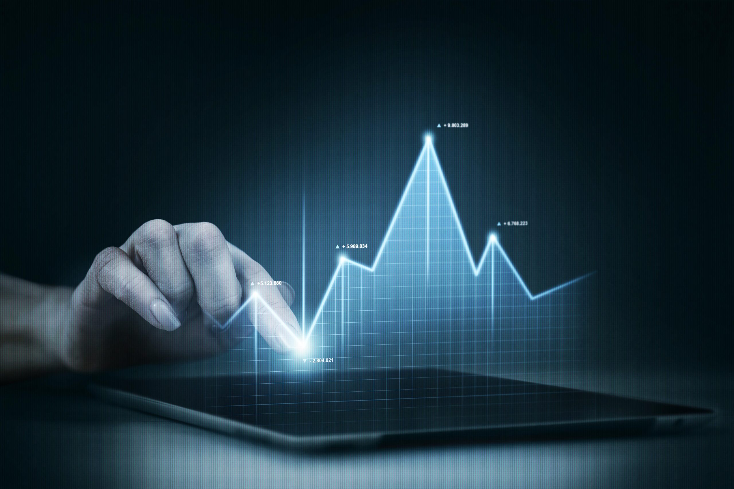 Business concept with graphic holography.